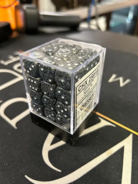 Chessex D6 Cube Gemini Set Of 36, 12mm - Speckled Ninja