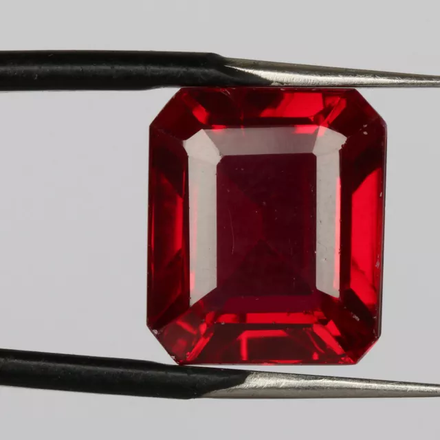 Natural Mozambique Emerald Cut Blood Red Ruby Certified 11.65 Ct Loose Gemstone