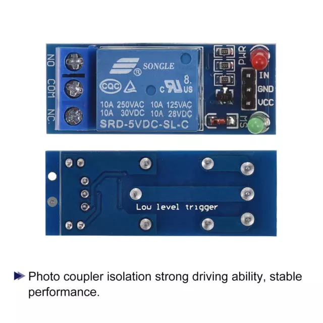 Relè Modulo 1 Canale 5V Basso Livello Grilletto Modulo Blu per DSP 2pz 3