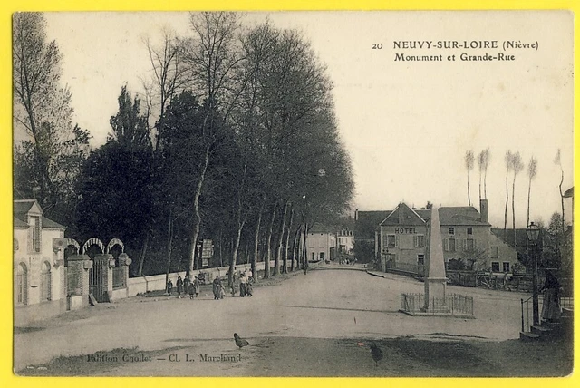 cpa rare 58 - NEUVY SUR LOIRE (Nièvre) MONUMENT to the DEAD FACTORY TIRES FOUGERAT