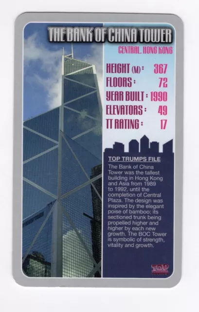 Top Trumps Card. Skyscrapers of the World 2015 Bank of China Tower Hong Kong