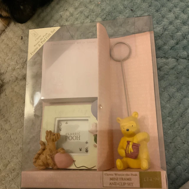 Klassisches Winnie The Pooh Mini-Rahmen Fotoclip Und Notizenblock Geschenkset - Wh Smiths