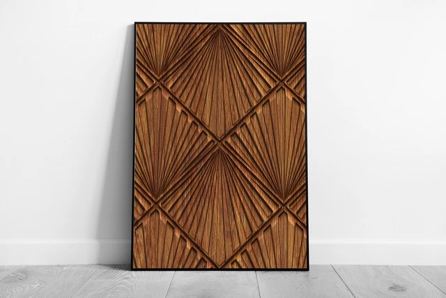 Detailed Carved Wood Art Nouveau Art Deco 1920's Inspired Wall Art Print on