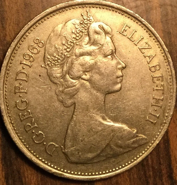 1968 Uk Gb Great Britain 10 New Pence Coin