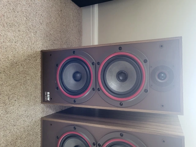 B W DM220 BOWERS Wilkins Floor Standing Speakers Dark Brown Retro