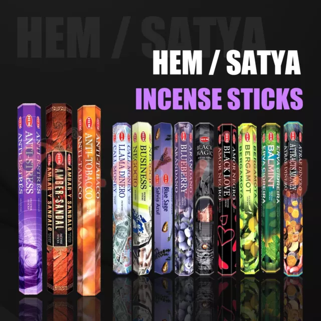 6x Hem / Satya Incense Sticks Hexagon Masala Home Yoga Aroma Fragrance Scents