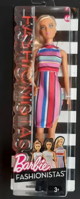 BARBIE FASHIONISTAS CANDY stripes doll number 68 Brand New in