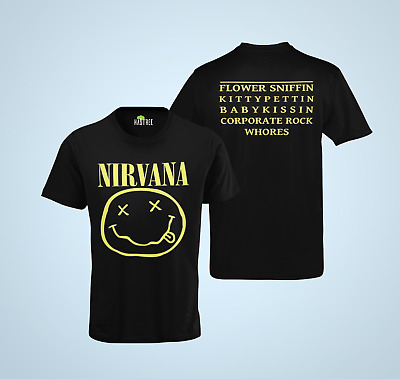 Nirvana T Shirt Flower Sniffin Band Logo Nevermind Nouveau Officiel Homme 