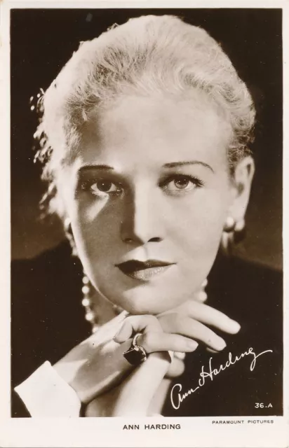 Ann Harding Real Photo Postcard rppc - American Film, Stage and TV Actress