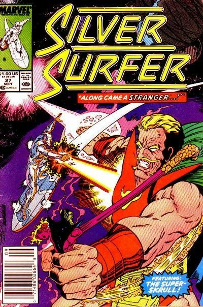 SILVER SURFER (Vol. 3) #27 F, Newsstand, Marvel Comics 1989 Stock Image
