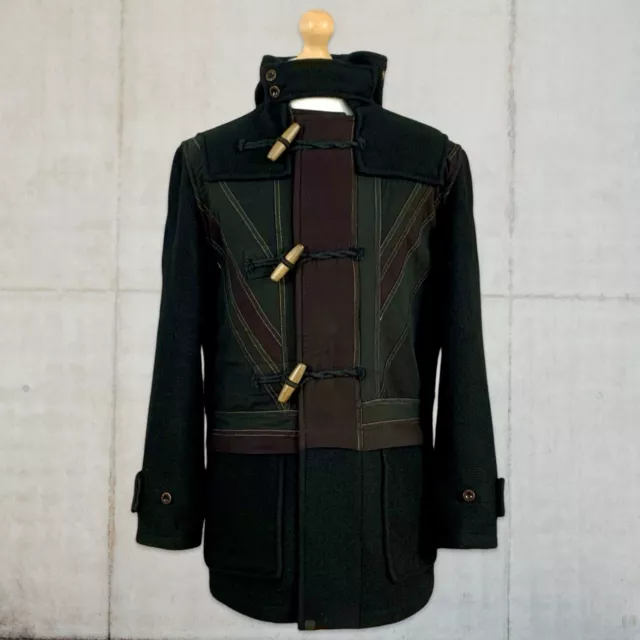 PRETTY GREEN X Gloverall Union Jack Black Label Duffel Coat In Black Size M 445.00 PicClick UK