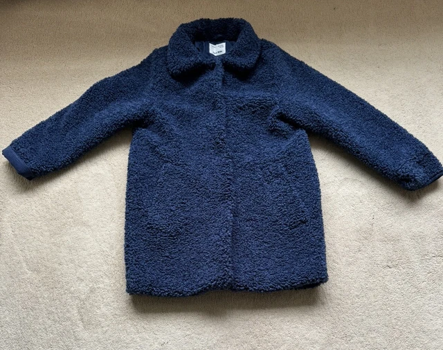 GIRLS ZARA COAT AGE 13 14YEARS NAVY BLUE COLLARED TEDDY JACKET WINTER WARM 164cm 19.99 PicClick UK