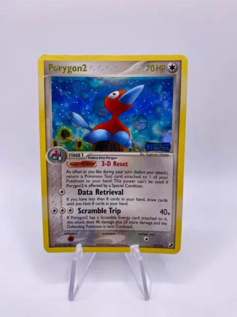 Pokemon Card Porygon2 EX Unseen Forces 12/115 Reverse Holo Rare Stamped 2005 LP