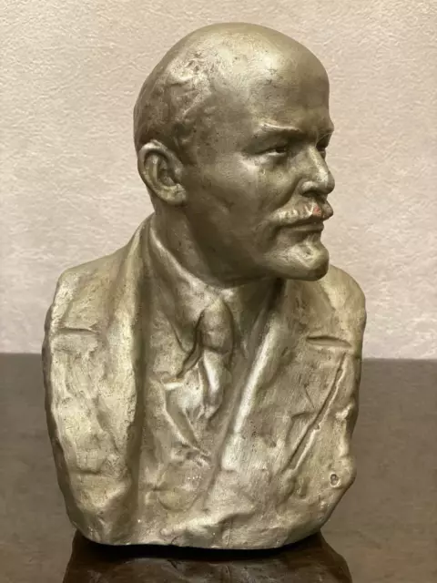 LENIN bust GZHEL 1940 Antique USSR STATUE FIGURINE EARLY Soviet ERA 2