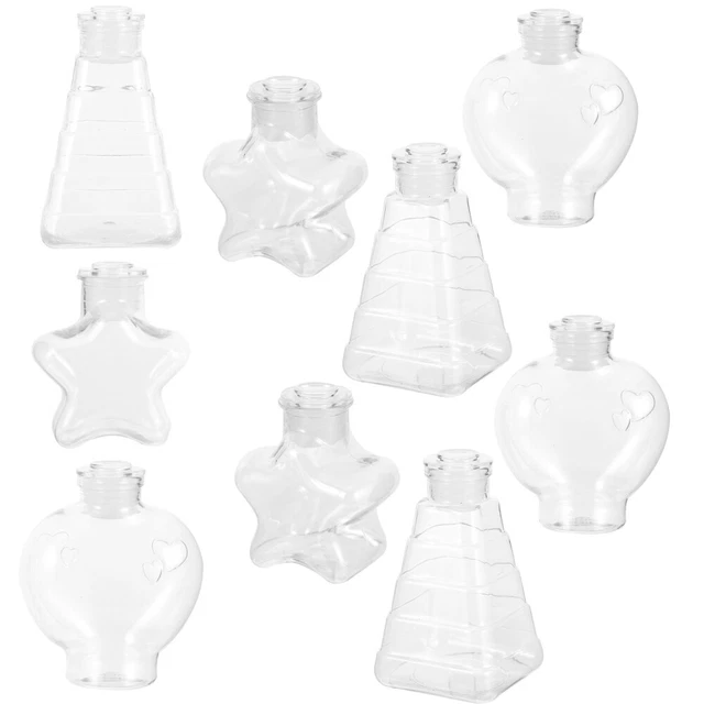 9 piezas The Pet mini botellas en forma de estrella botellas transparentes a la deriva