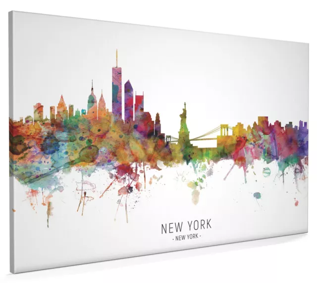 New York Skyline, Poster, Canvas or Framed Print, watercolour painting 6545
