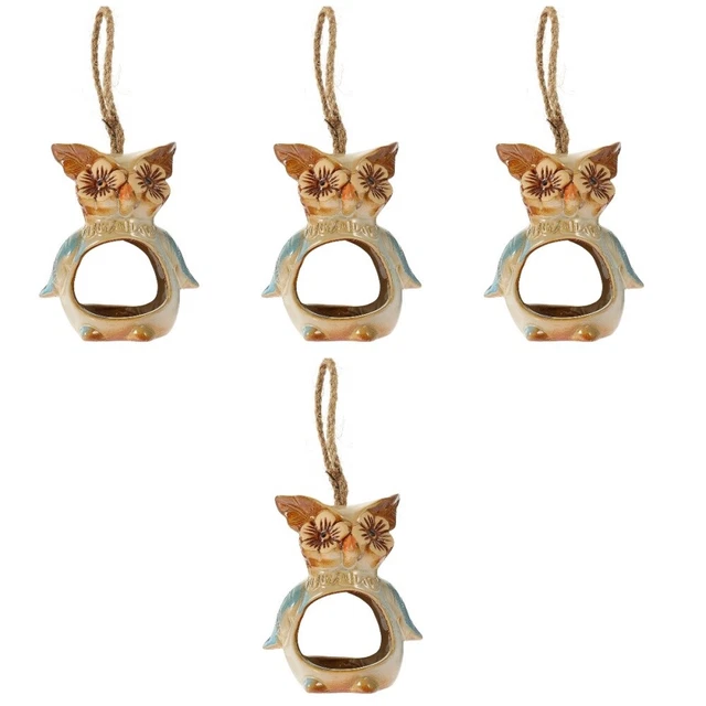 4x Wand Hängen Pflanzer Tiny Eule Ornamente Tiny Porzellan Pflanzer