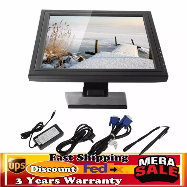 17" Touch Screen POS TFT LCD TouchScreen Monitor Bar Restaurant Retail Kiosk NEW
