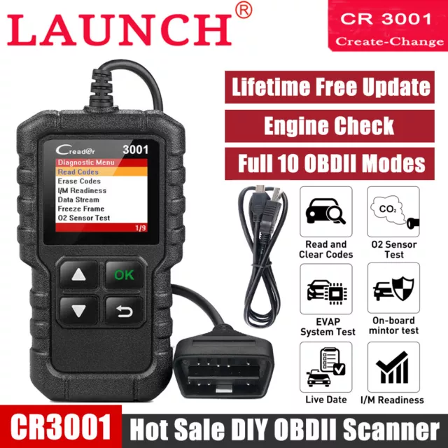 LAUNCH Car Fault Code Reader Engine Diagnostic Scanner Reset Tool OBD2 CAN EOBD