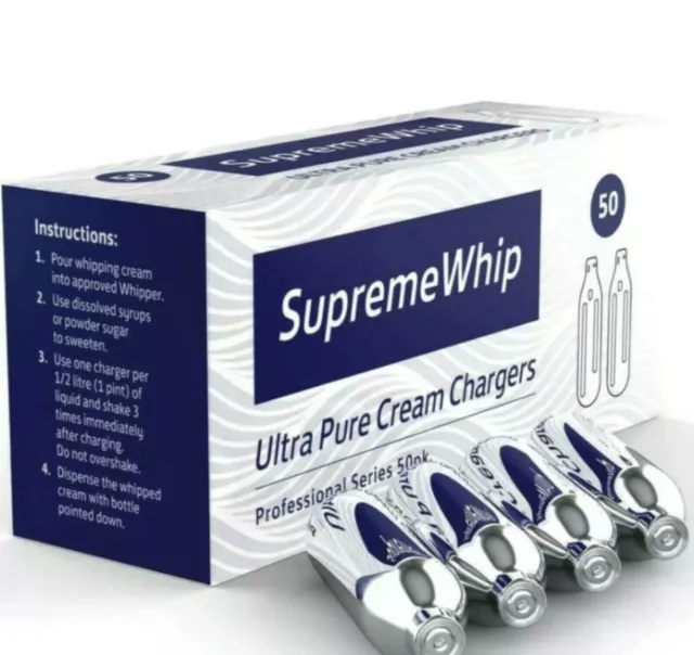 400 Whipped Cream Chargers Supreme Whip Ultra Pure Fresh New Best  8 box of 50