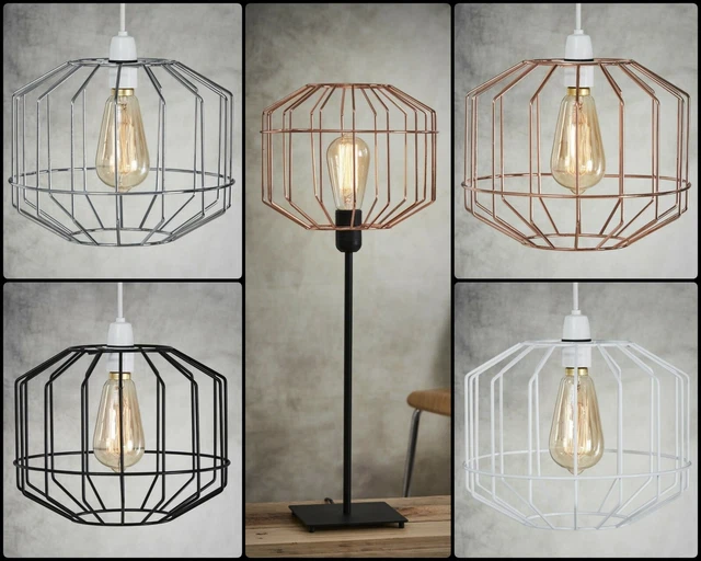 INDUSTRIAL WIRE CAGE Style Retro Ceiling Pendant Light/Lamp Shade Metal