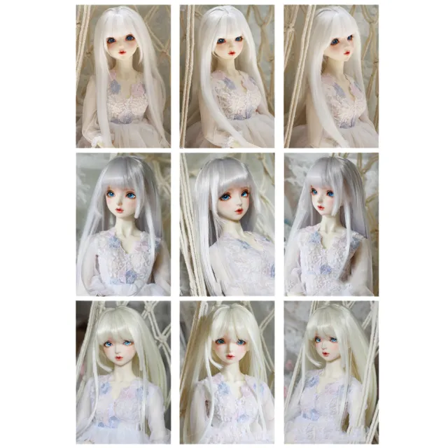Dolls Long Hair w/ Bangs Finished Wigs for 1/3 1/4 1/6 BJD Doll DIY Accessories 2