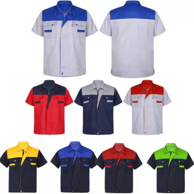 Mens Jacket Auto Mechanic Technician Work Shirt Factory Short Sleeve Uniform