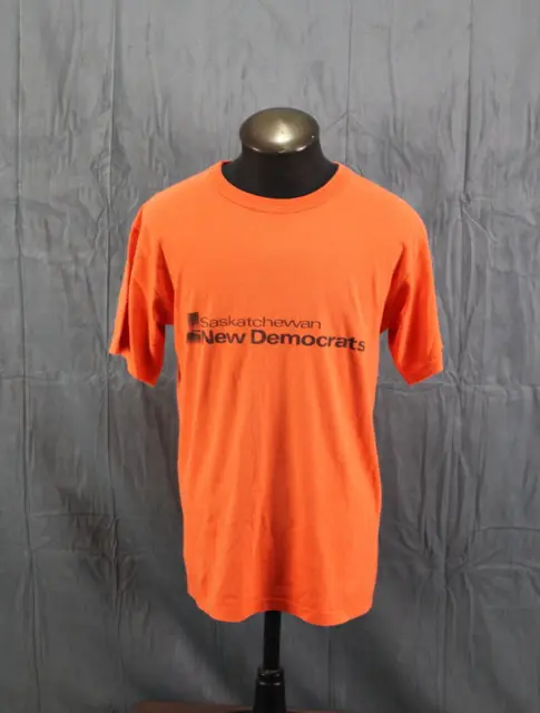 Vintage Graphic T-shirt - Saskatchewan NDP Get Orange - Men's Medium