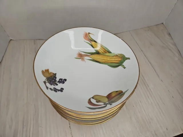 Vintage Royal Worcester Fine Porcelain Evesham Soup Bowls, Set Of 10