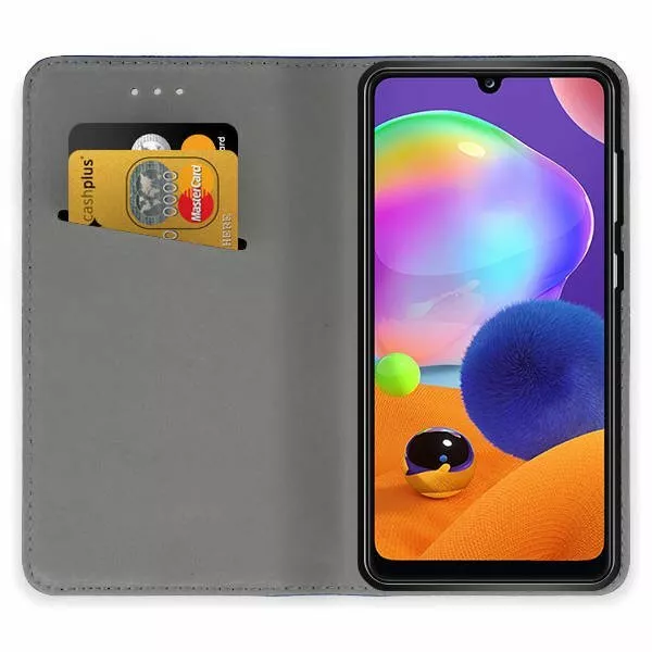 CUSTODIA PORTAFOGLIO COVER MAGNETICA per SAMSUNG GALAXY A31 + VETRO TEMPERATO