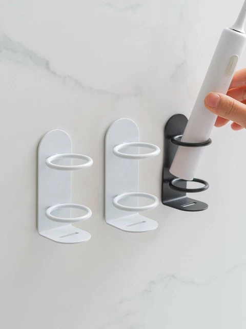 1pc Random Wall Mounted Electric Toothbrush Holder Stand Rack Metal Drain