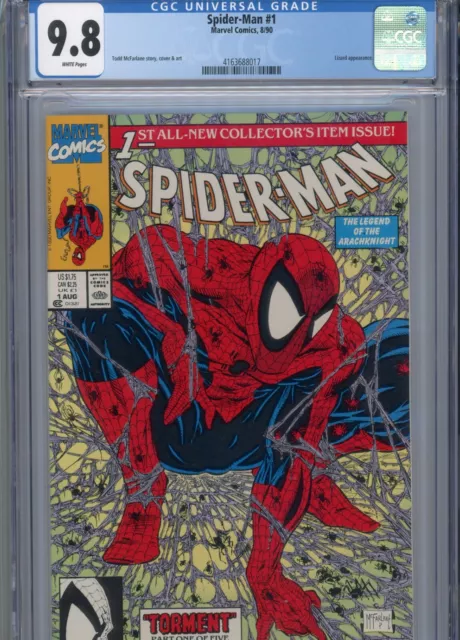 Spider Man #1 Mt 9.8 Cgc Mcfarlane Story Cover And Art White Pages Lizard App.