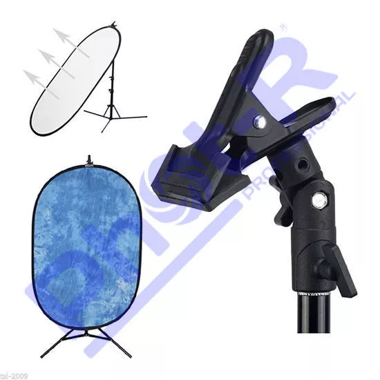 Phot-R Photo Studio Clamp Clip Holder for 5in1 Reflector Background Light Stands