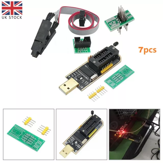 1 Set CH341A Programmer USB Eeprom Flasher Adapters for SOIC8 BIOS /24/25 Series