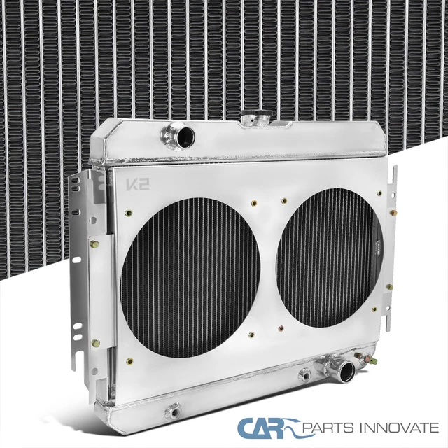 Fit 63-65 Impala 67-68 Biscayne Caprice 3 Row Core Cool Radiator+Dual Fan Shroud