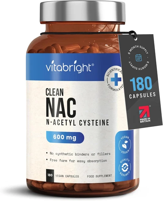 NAC SUPPLEMENT 600MG X180 Capsules, Pure NAC Acetylcysteine for ...