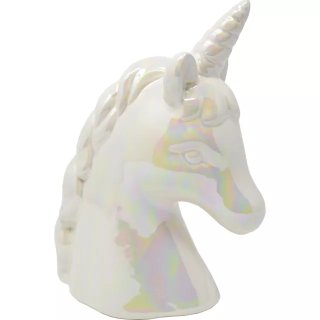 19Cm Unicorn Head Kids Money Tin Piggy Bank Saving Coins Box Cash Funds 3D Notes