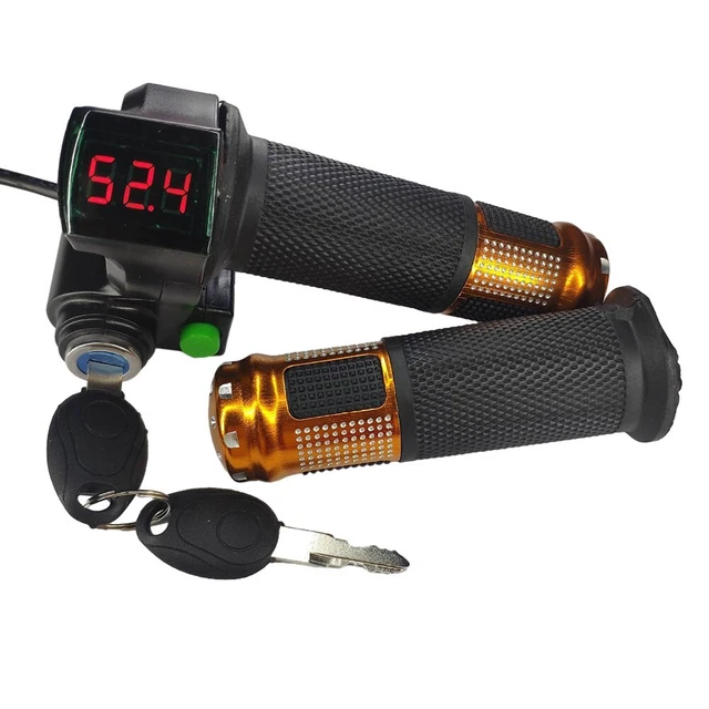 Poignée Des Gaz électrique Avec Affichage LED - Pour Scooter, Vélo, VTT électrique | Verrouillage Clé