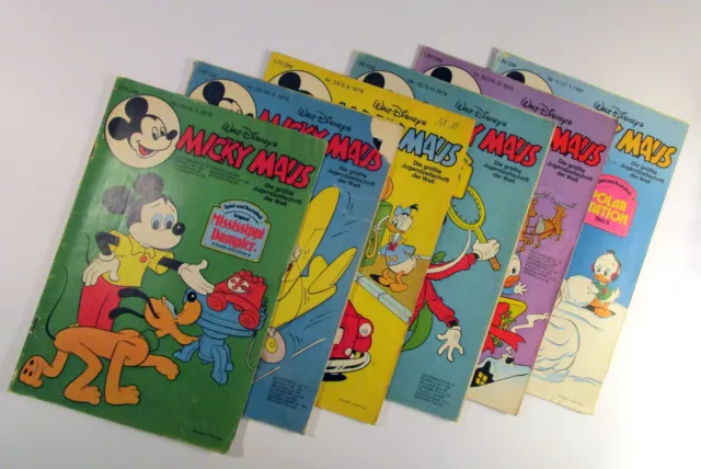 Micky Maus 1979 bis 1981 Konvolut von 6 Heften Walt Disney Ehapa ohne Beilagen