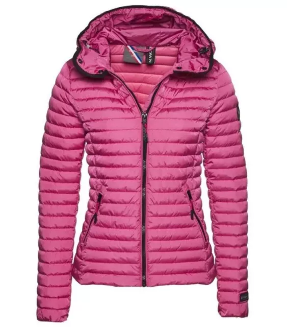 SUPERDRY Damen Steppjacke Jacke Daunenjacke Core Down Jaket Gr S pink rosa NEU