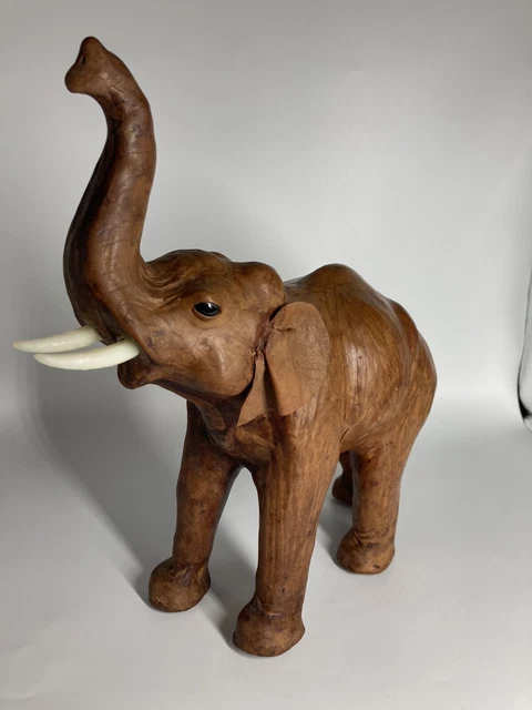 Vintage Leather Elephant Figurine Gorgeous Supple