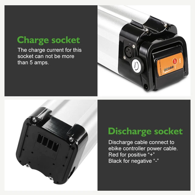 Batterie 24V 15,6Ah Pour Vélo électrique SilverFish XH259-10J, Compatible Phylion, MiFa, Trio, Avec Connecteur 2 Broches