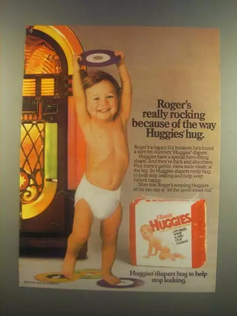 1984 Huggies Diapers Ad - Why is Jan Tickled Pink