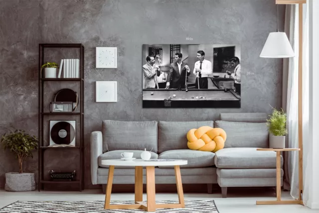 The Rat pack playing pool movie greats Canvas Wall Art Picture Print 3