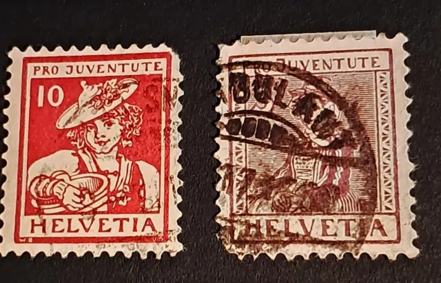 timbres classiques suisse pro juventus yt 153 / 154 Oblitérés