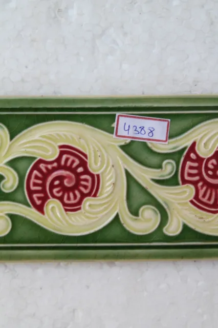 Japan antique art nouveau vintage majolica border tile c1900 Decorative NH4388 3