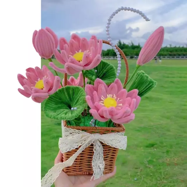 DIY Artificial Flower Bouquet Handmade Lotus Making for Valentines Day Gifts