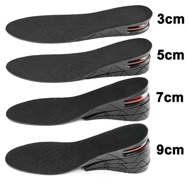 9cm Unisex Shoe Insert Taller Lift Height Up Increase Heel Insoles UK 3