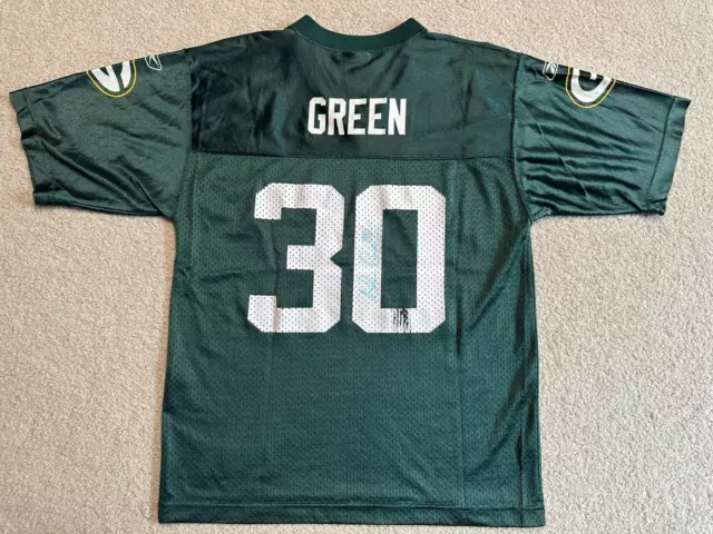 AHMAN GREEN SIGNED AUTOGRAPHED GREEN BAY PACKERS JERSEY Youth L 14-16 - NO COA