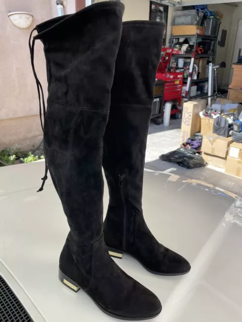 GUESS ZAFIRA WOMENS Size 8.5 M Black Fabric Over The Knee Boots